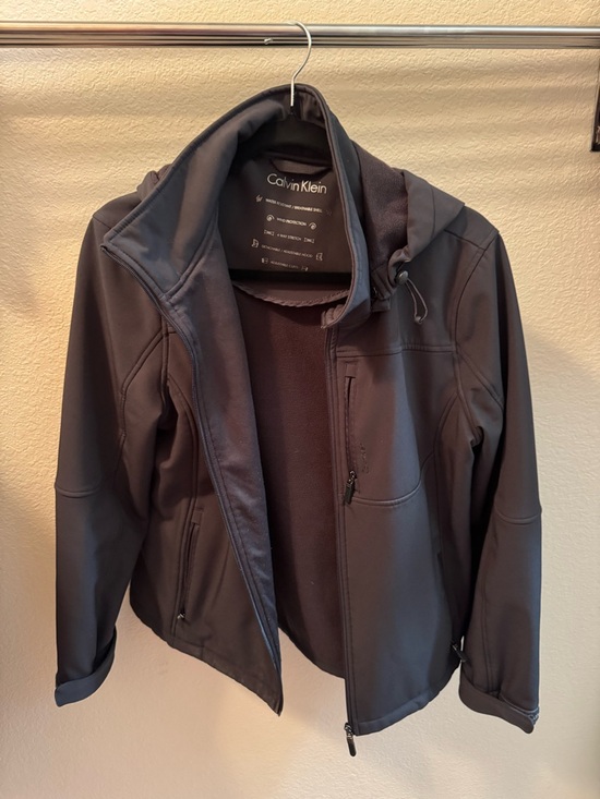 Calvin Klein Jackets & Blazers - Calvin Klein Men's Hooded Softshell Jacket - Charcoal Gray
